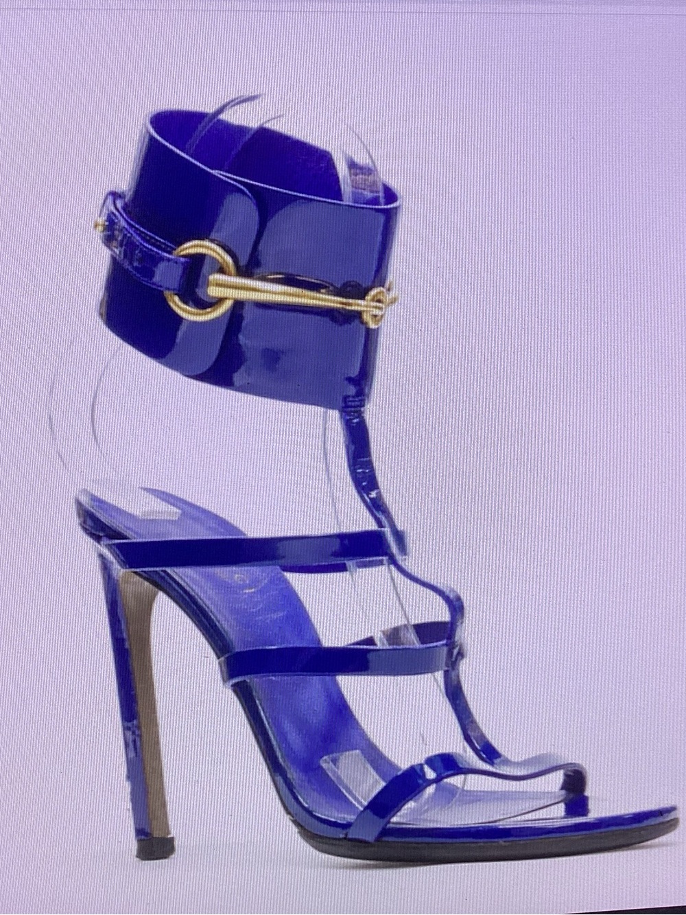 Gucci Blue Strappy High Heel Sandals - Picture 7 of 7